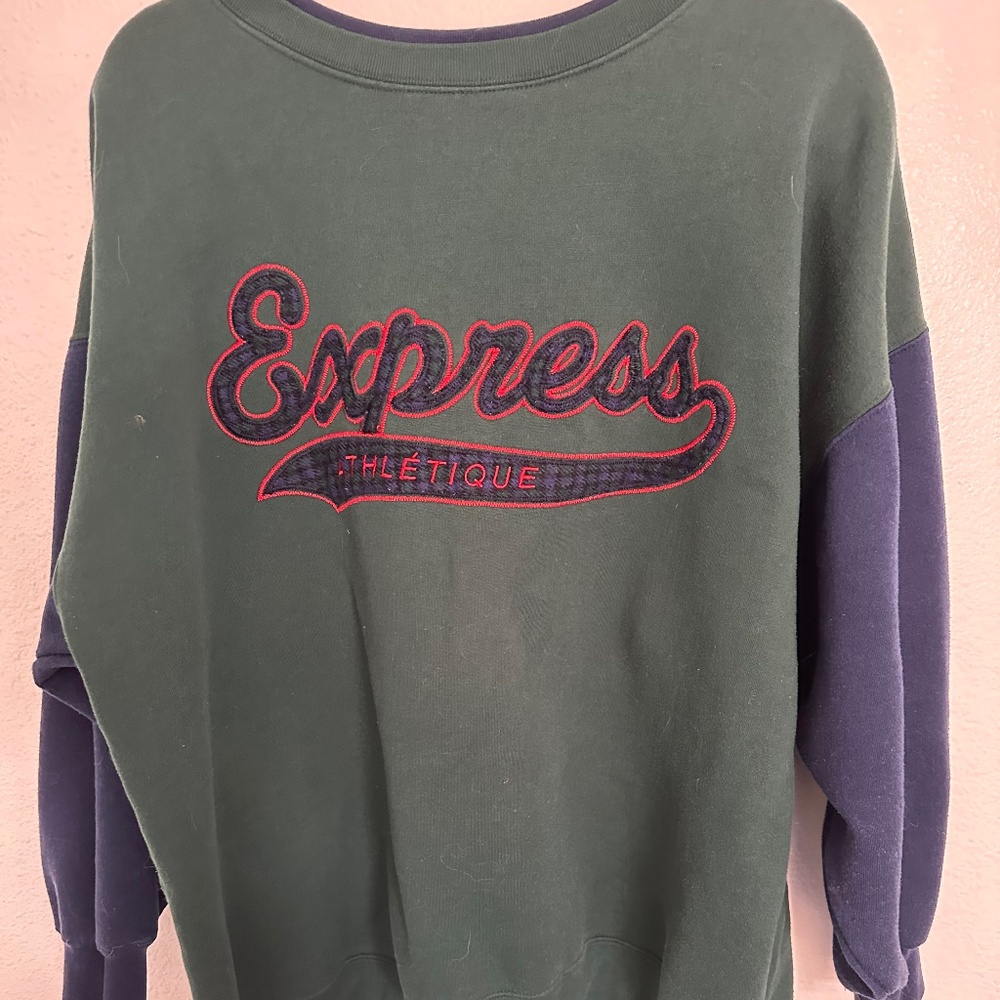 80’s Vintage Express Athletique, Graphic ColorBlock Sweatshirt